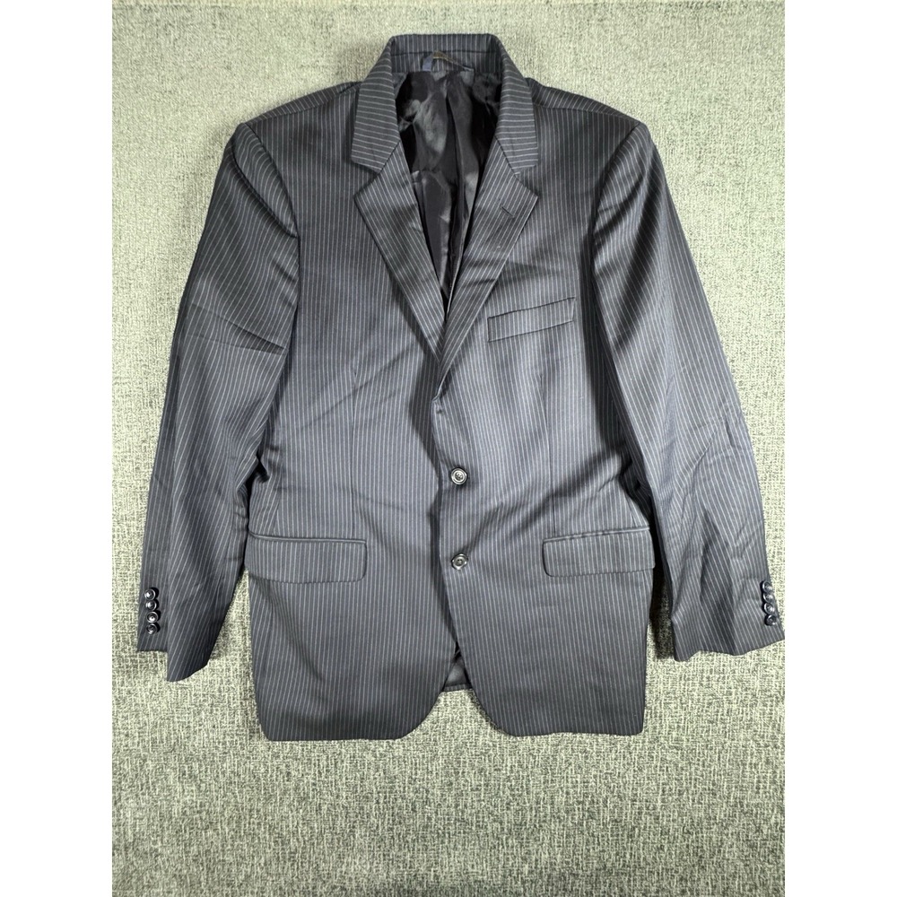 Brooks Brothers Fitzgerald 1818 Men's 42R Navy Blue Striped Blazer Jacket Italy